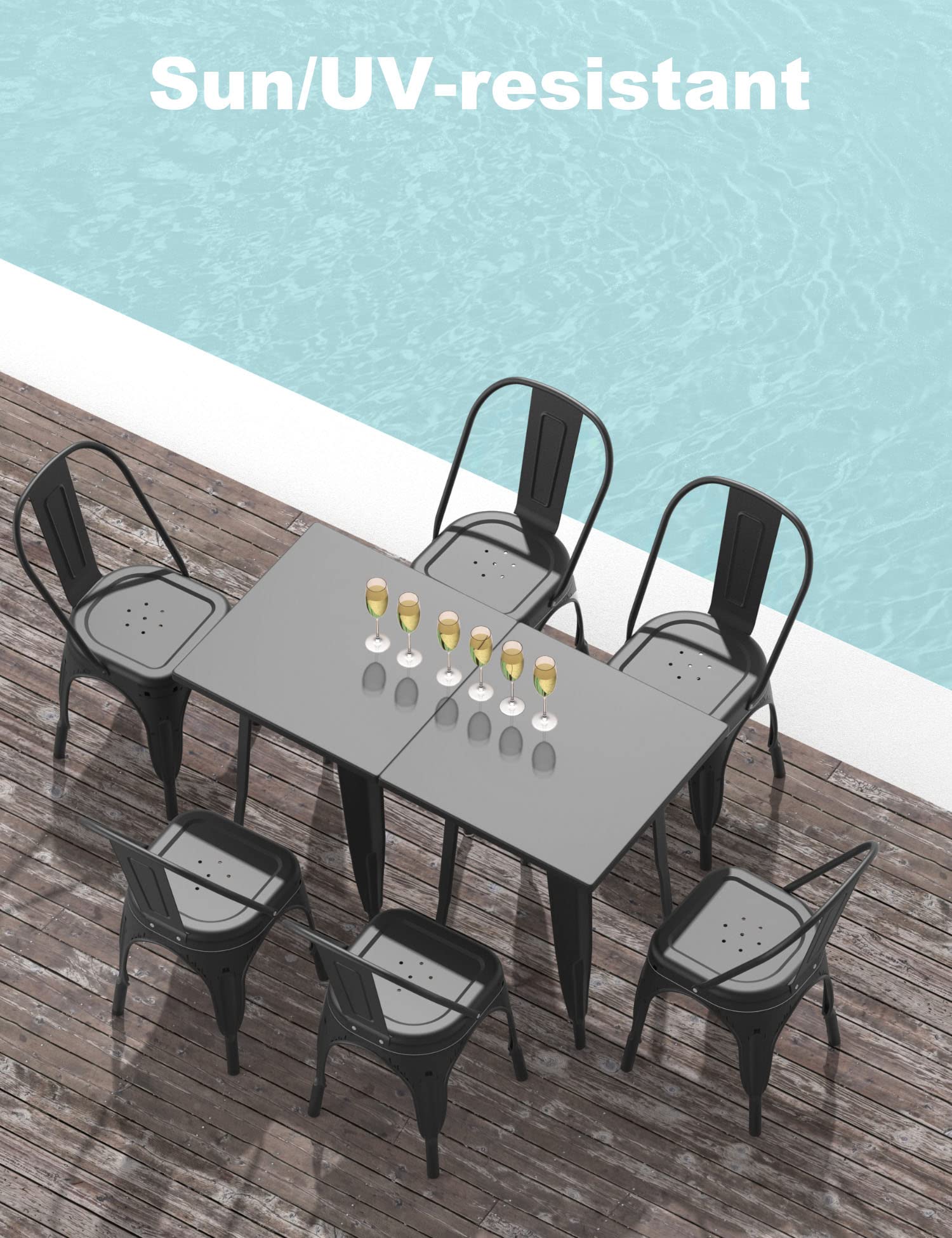Amazon.com: Nazhura Metal Dining Chair Farmhouse Tolix Style